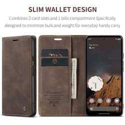 Luxury Retro Case for Google Pixel 9 Pro XL Multiple Card Slots Stand Function Phone Cover for Pixel 8 Pro 8A 7 Pro Leather