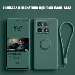 Case for Xiaomi 14T Liquid Silicone Ring Holder Soft Phone Skin Cover for mi 14T Upgrade Shockproof Back Fundas