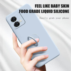 Liquid Silicone Case for Motorola Edge 40 & 50 Neo | Ring Holder Soft Phone Cover for Moto 50 Fusion Pro | Shockproof...