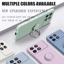 Liquid Silicone Case for Xiaomi Poco X6 & X7 Pro | Shockproof Ring Stand Shell & POCO X5 Pro Bumper Cover