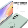 Liquid Silicone Case for Samsung Galaxy A54 5G | Shockproof Soft Phone Cover with Ring Holder & Silicone Lanyard