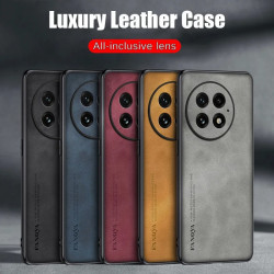 Case for Oneplus 13 12 Protect  Lens Lambskin Leather Shell Coque for 1+13 1+12 Cover TPU Soft Bumper Shockproof Funda